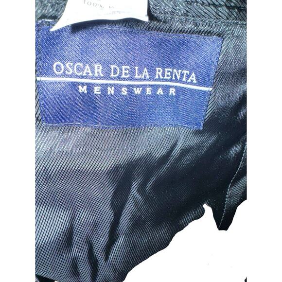 Oscar de la Renta Menswear Blazer 42R Gray Wool Tweed Sport Coat Jacket - Picture 4 of 9